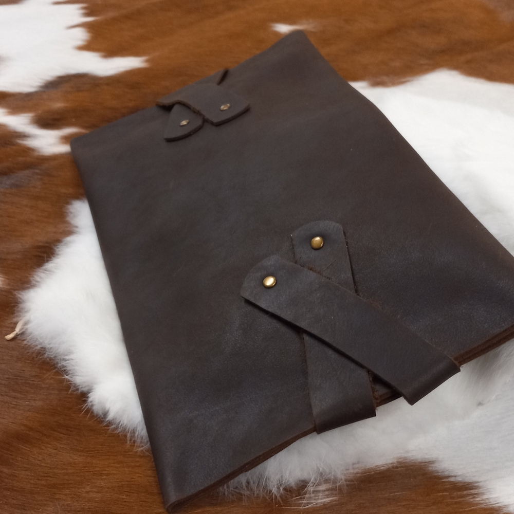 Elegant Brown Leather Clutch Handmade By J.Monique - Picture 4 of 12